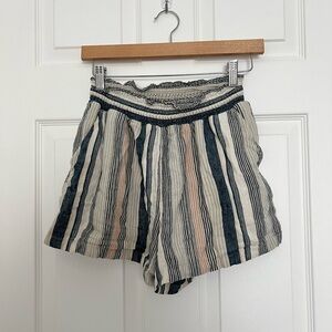 Linen Striped Shorts - XS